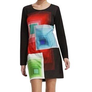 Colorful Geometric Long Sleeve Dress